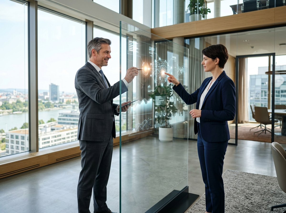 Corporate Team analyzing data